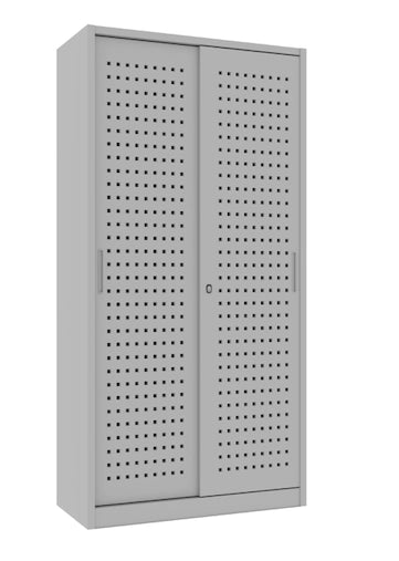 Armadio per Archiviazione ad Ante Scorrevoli in lamiera forata cm. 120x45x200H