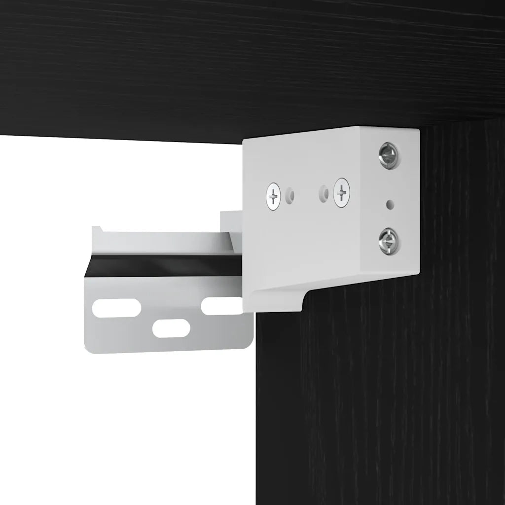 vidaXL Mobile da Bagno a Parete Nero 80x25x30 cm in Legno Multistrato