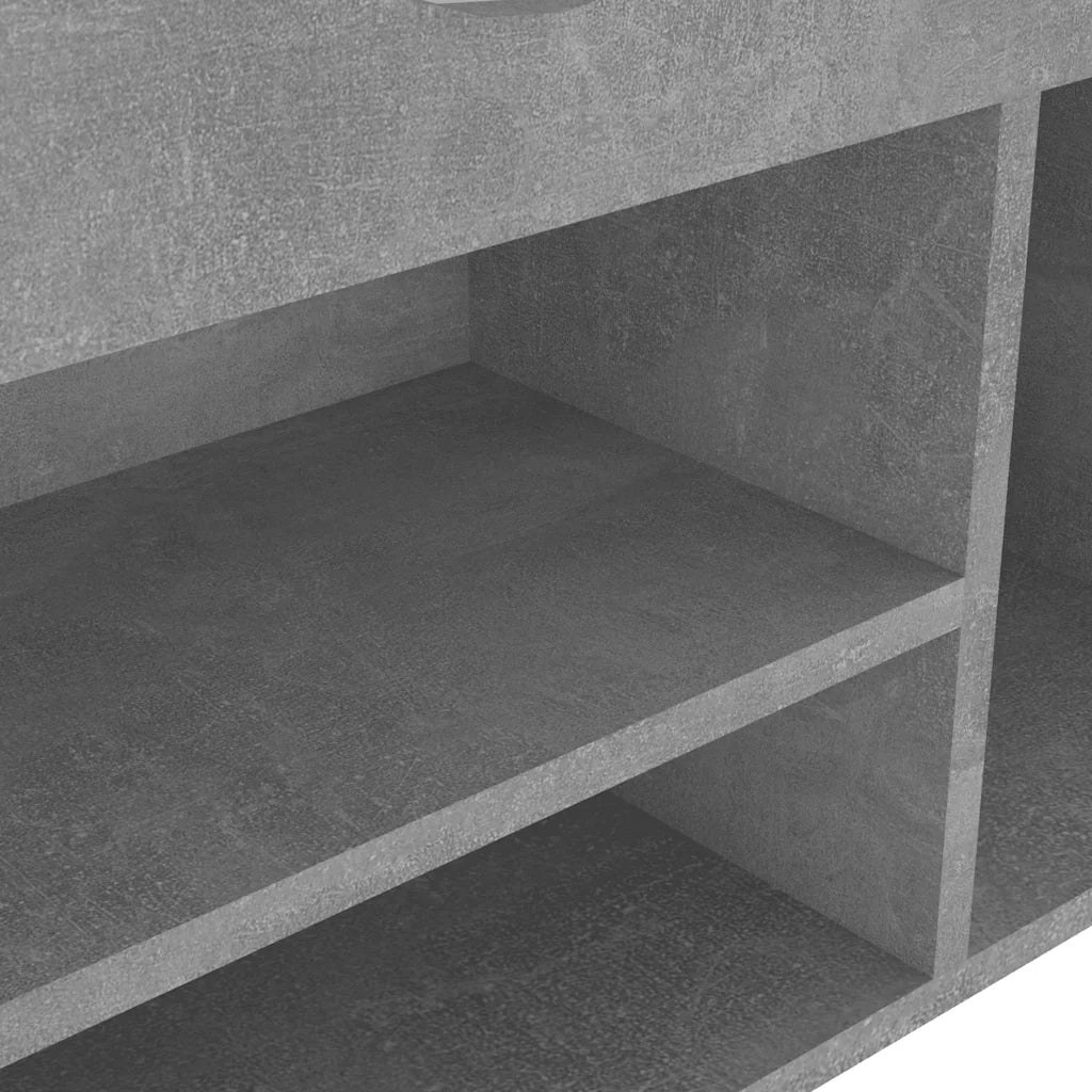 Panca Scarpe | Scarpiera | Mobile per scarpe con Cuscino Grigio Cemento 104x30x49cm Multistrato