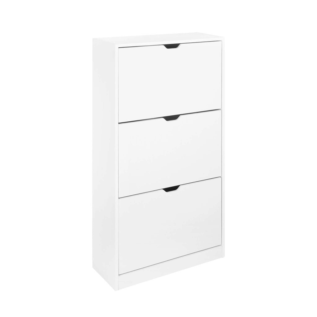 Scarpiera in legno, 3 ante, bianco