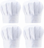 4 pezzi - Cappello da cucina per adulti - 58-62 - Cappello da cucina per adulti - cucina - cappello - Fashion Cappello da cucina bianco - costume da chef - costume da carnevale da chef