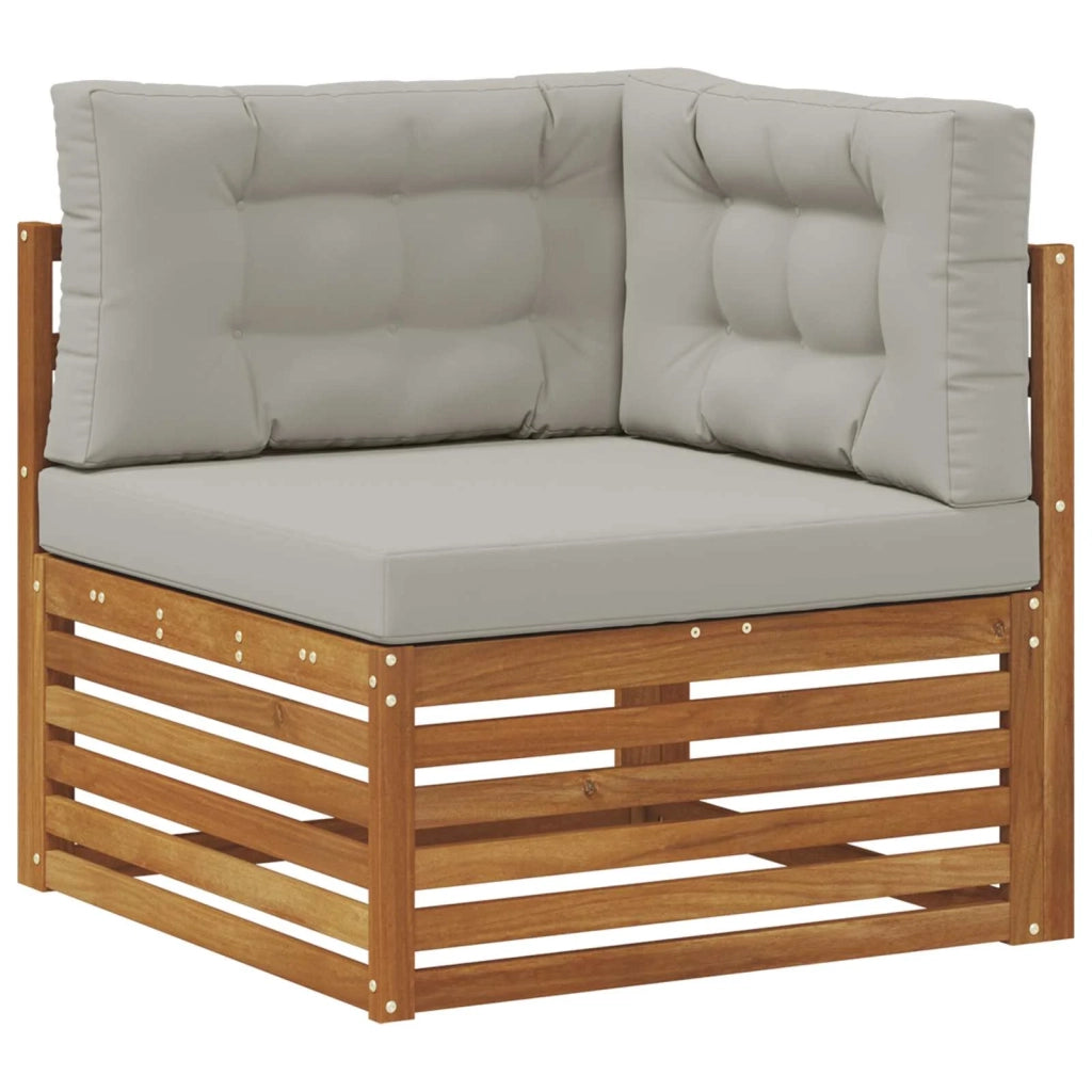 Set divani con cuscino 11 pcs Grigio Naturale e Chiaro 3374266