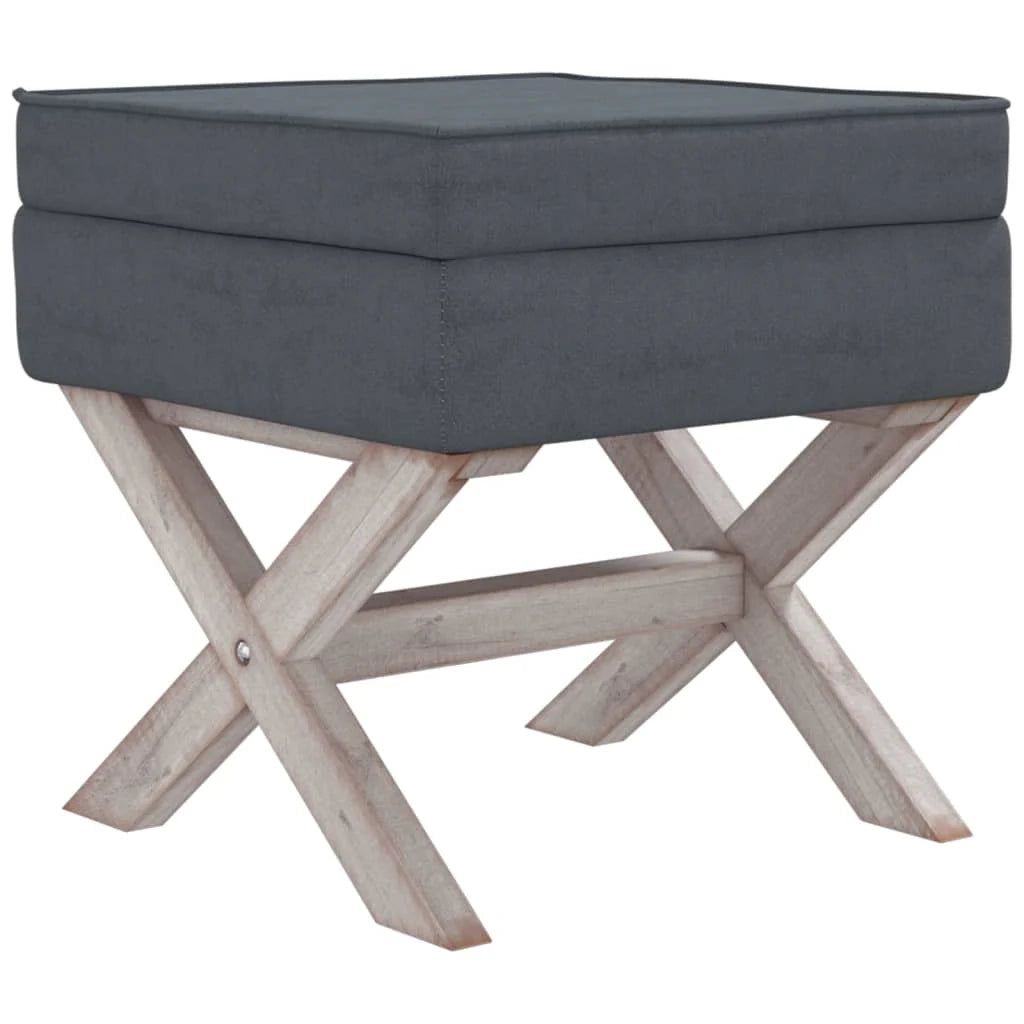 Sgabello contenitore 45 x 45 x 49 cm velluto grigio scuro 02_0010869