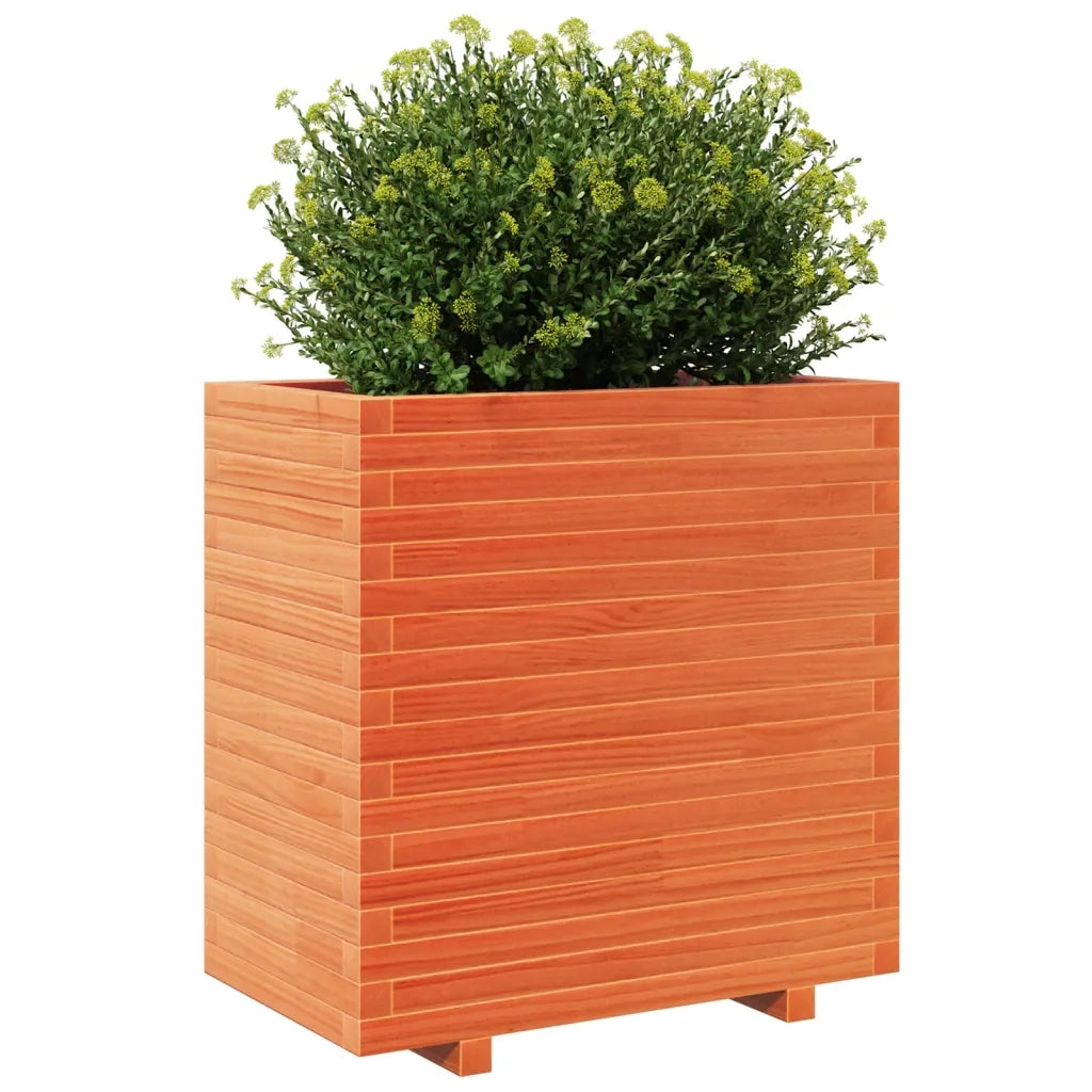 Fioriera Giardino Marrone Cera 70x40x72,5cm Legno Massello Pino