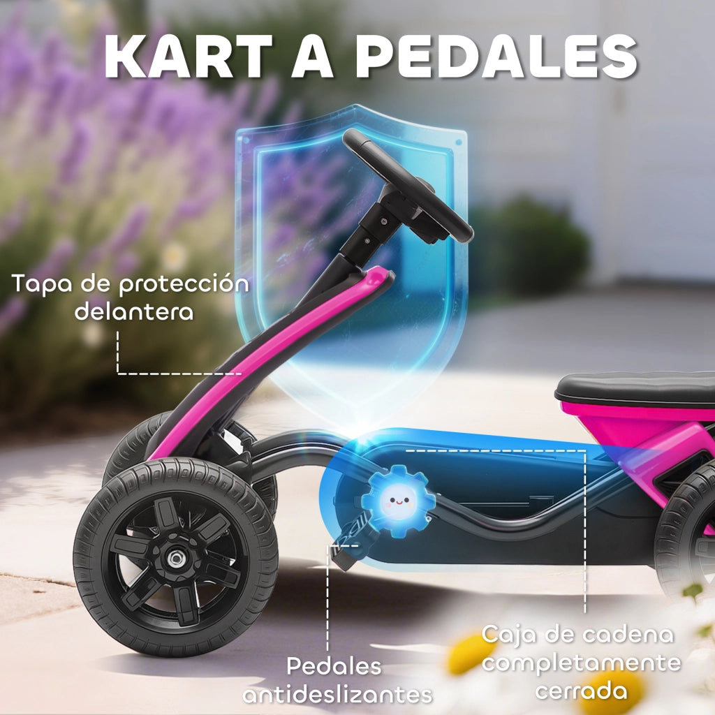 Pedal Car con Ruote Antiscivolo in EVA ¨C zephmum ¨C Rosa per Bambini 2-5 Anni