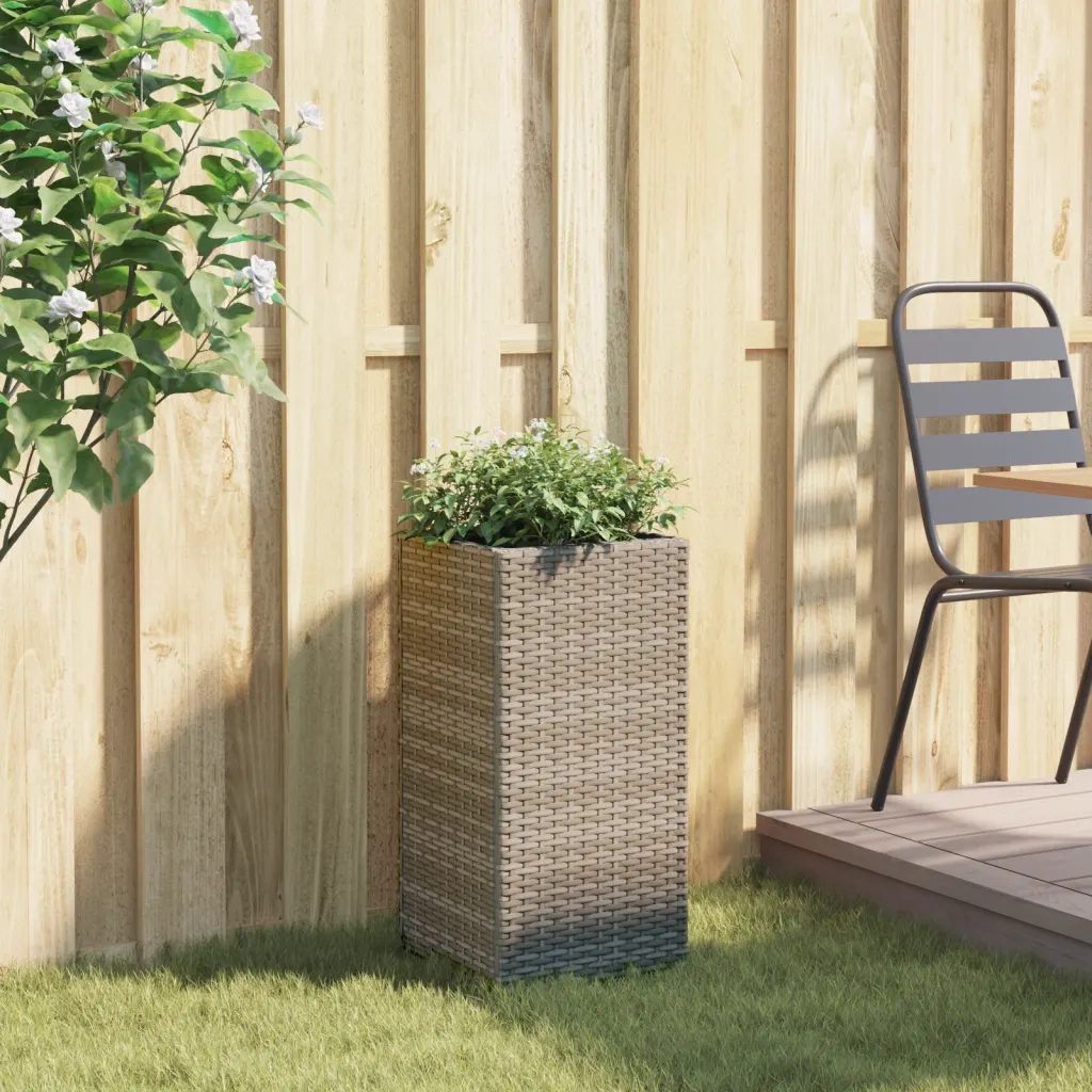 vidaXL Fioriera da Giardino Grigia 30x30x60 cm in Polyrattan