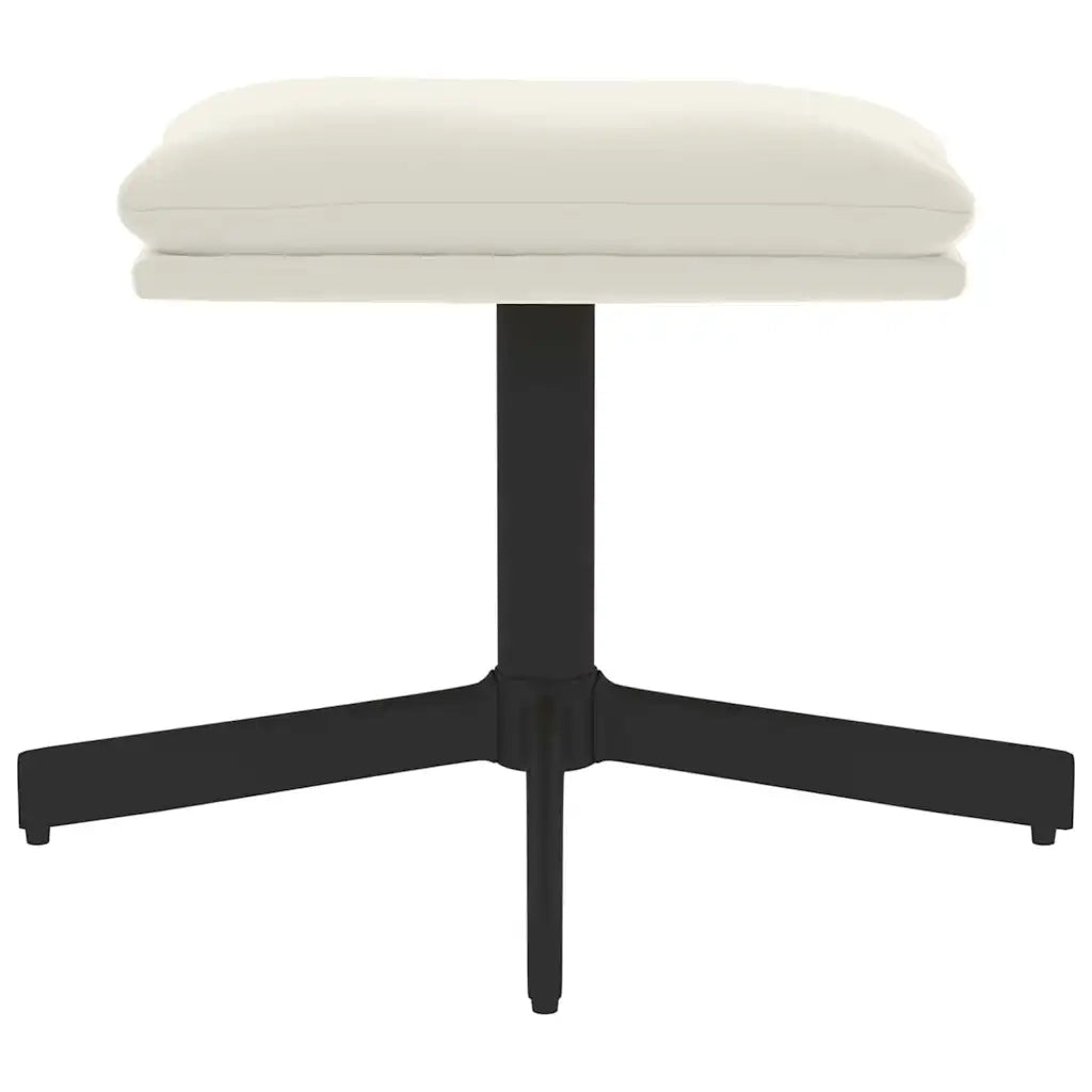 Poggiapiedi Bianco Crema 60x60x36 cm in Velluto 341635