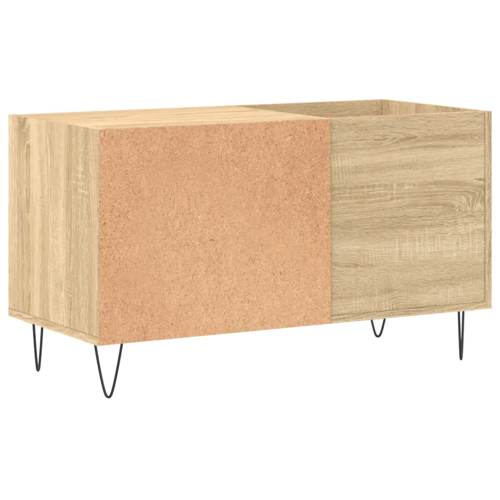 Mobile porta dischi classico con ampio spazio contenitivo 85 x 38 x 48 cm realizzato in legno composito di rovere Sonoma 02_0049110