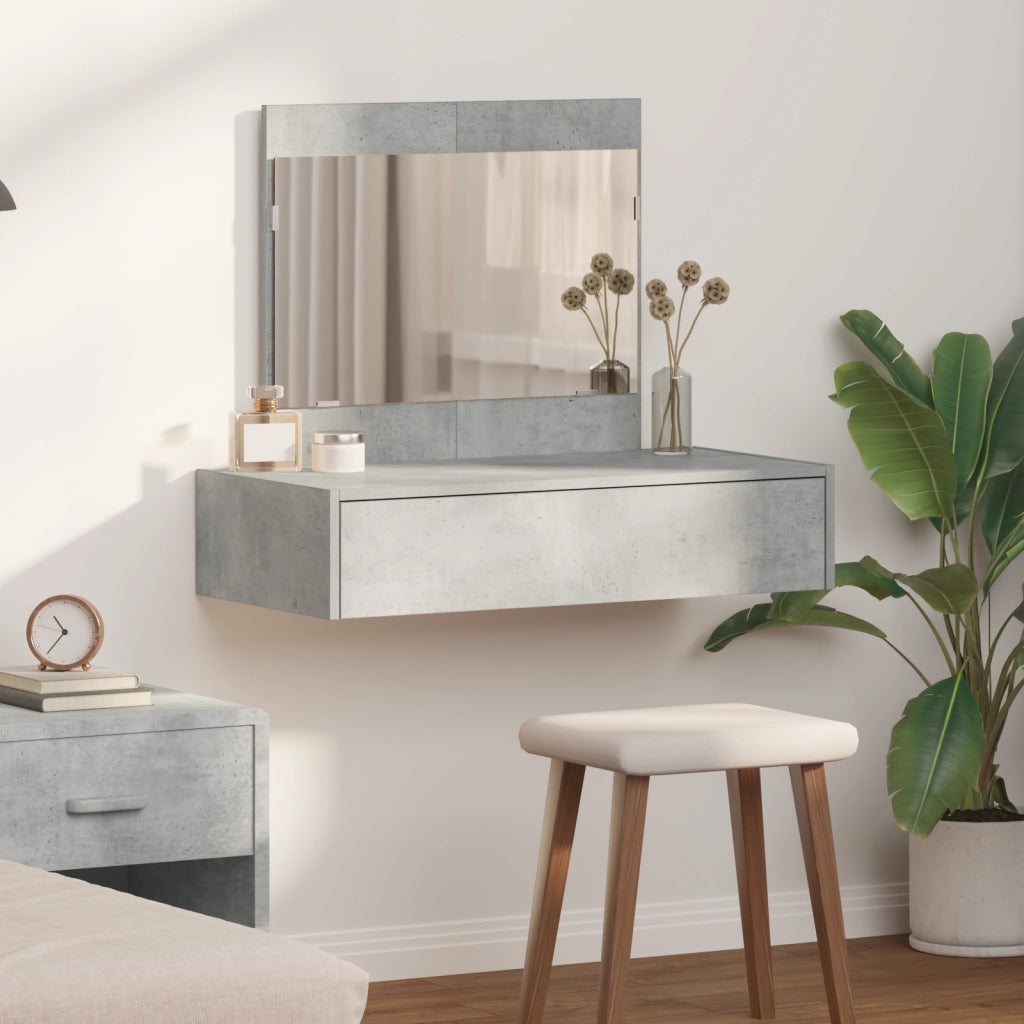 Tavolo Trucco Parete Grigio Cemento 83x40x70 cm