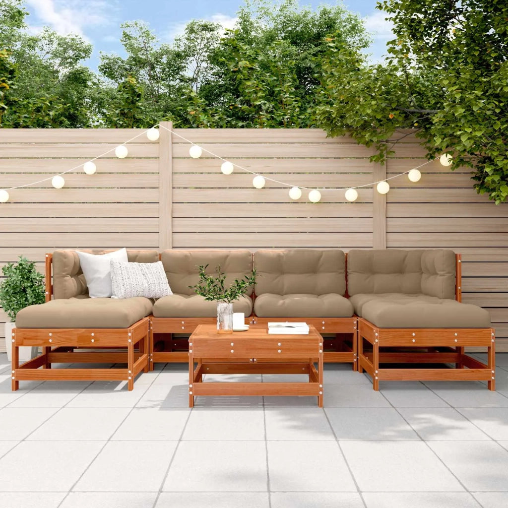 Set Lounge da Giardino 7 pcs Marrone Cerato
