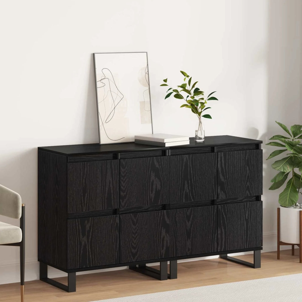 Credenza 2 pcs Rovere Nero 60 x 35 x 70 cm 3394547