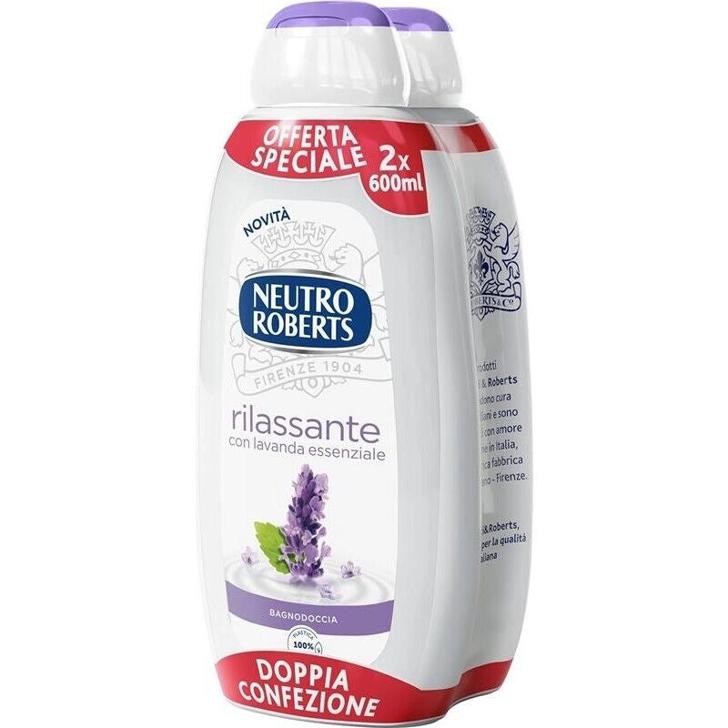NEUTRO ROBERTS BAGNOSCHIUMA DERMAZERO 4 FLACONI DA 600 ML RILASSANTE LAVANDA