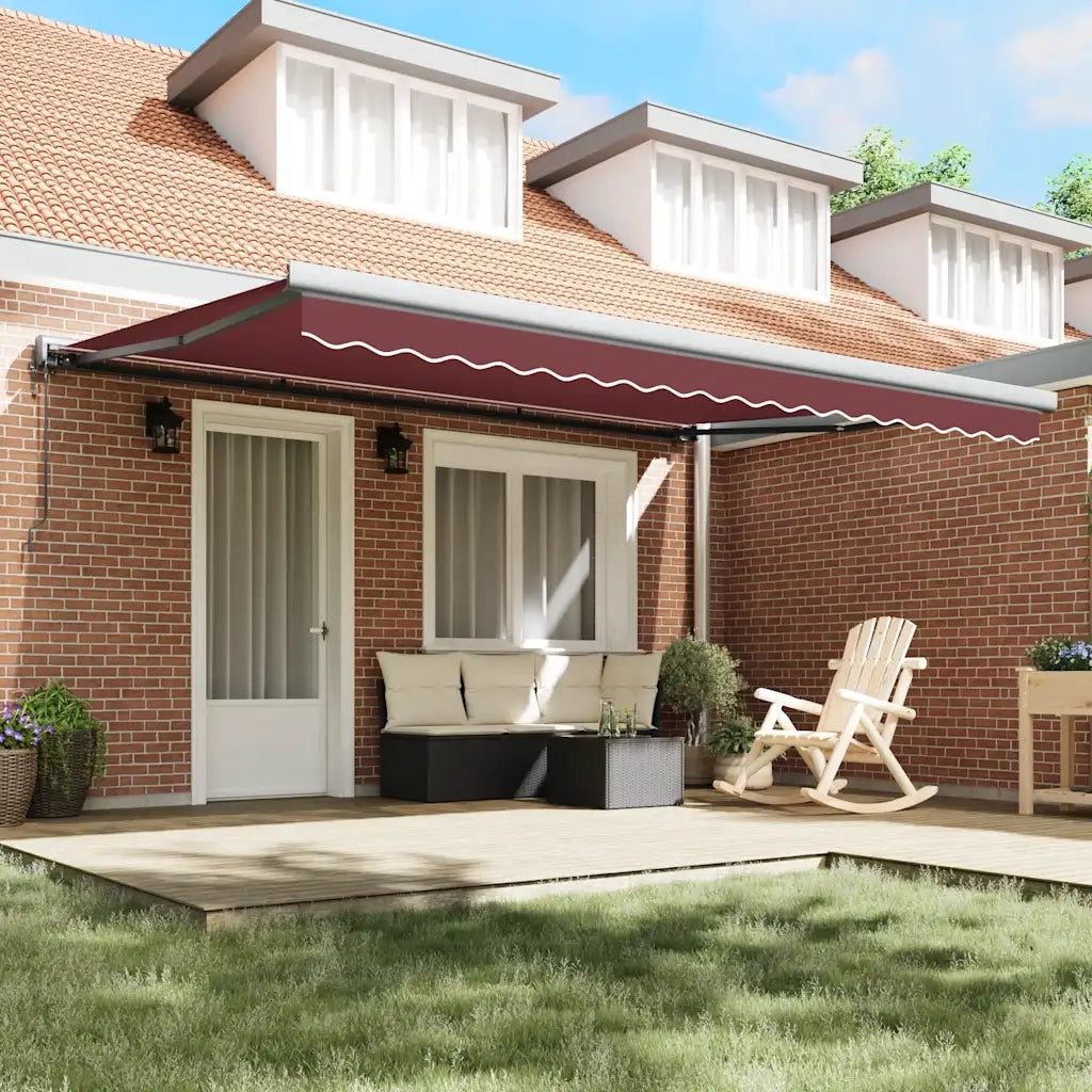 vidaXL Tenda da Sole Retrattile Automatica Bordò 450x300 cm