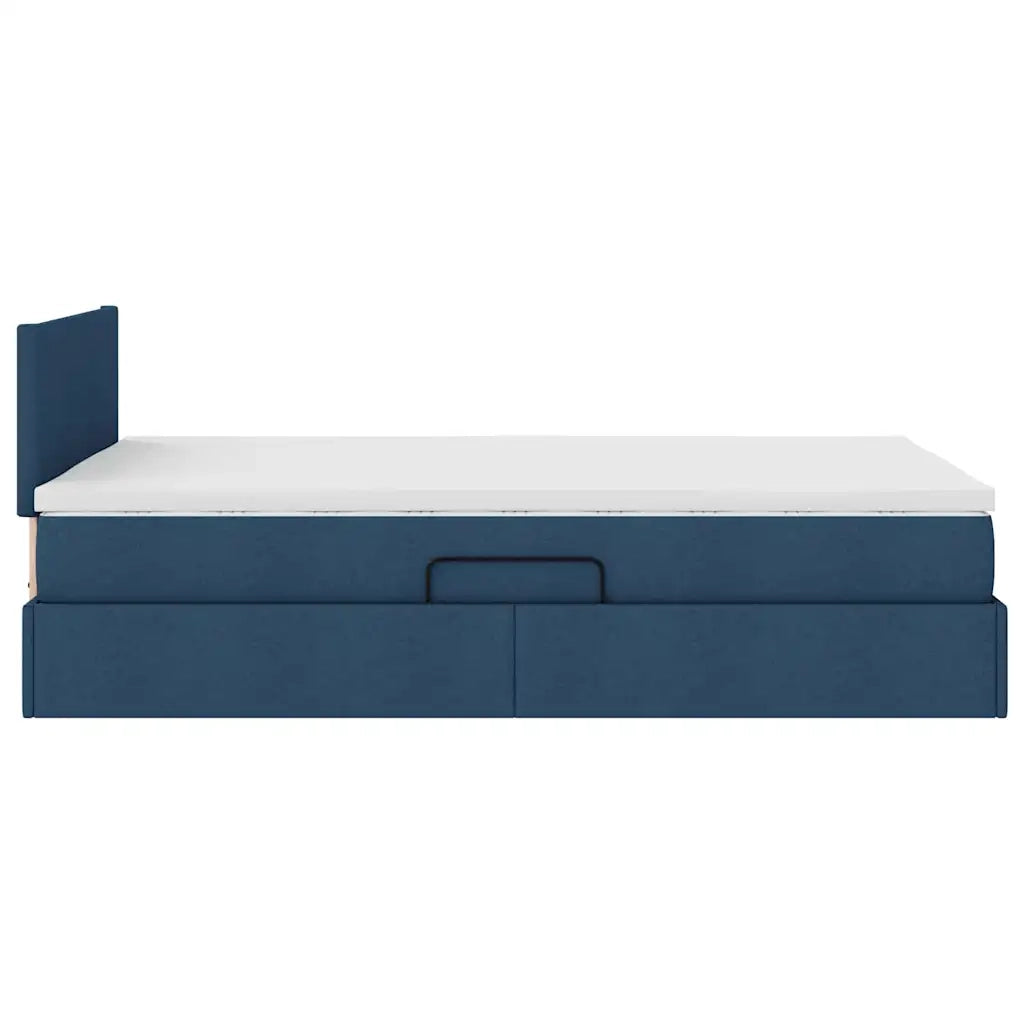 Letto con contenitore e materasso con testiera Blu 120 x 190 cm 3370436