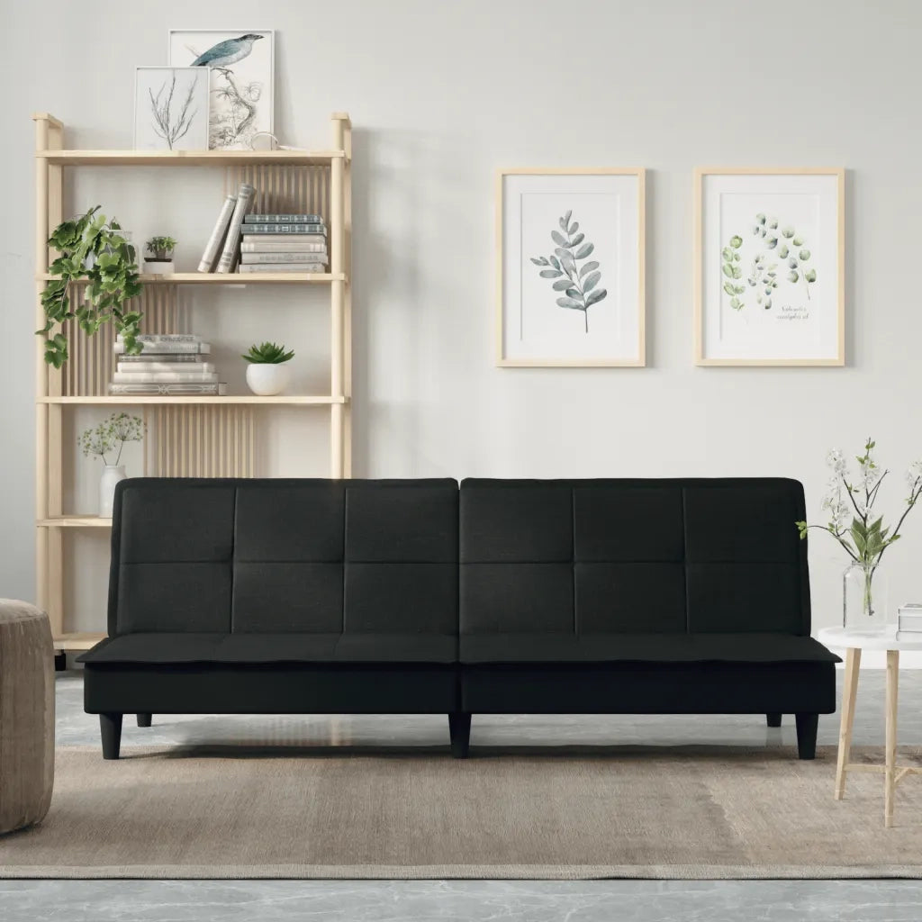 Divano Letto Nero in Tessuto 351915