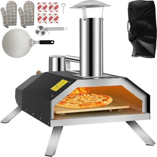 Forno Pizza Professionale - Bicocina Esterna - Pizza Gourmet - Barbecue - Acciaio Inox - Fino a 600°C - con Tasca Portatile