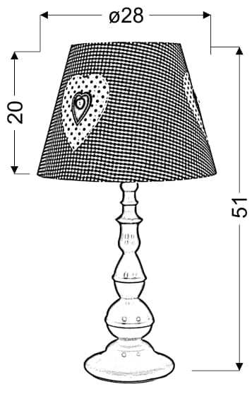 Lampada da tavolo Candellux Sweet 41-64189 bianca/rosa