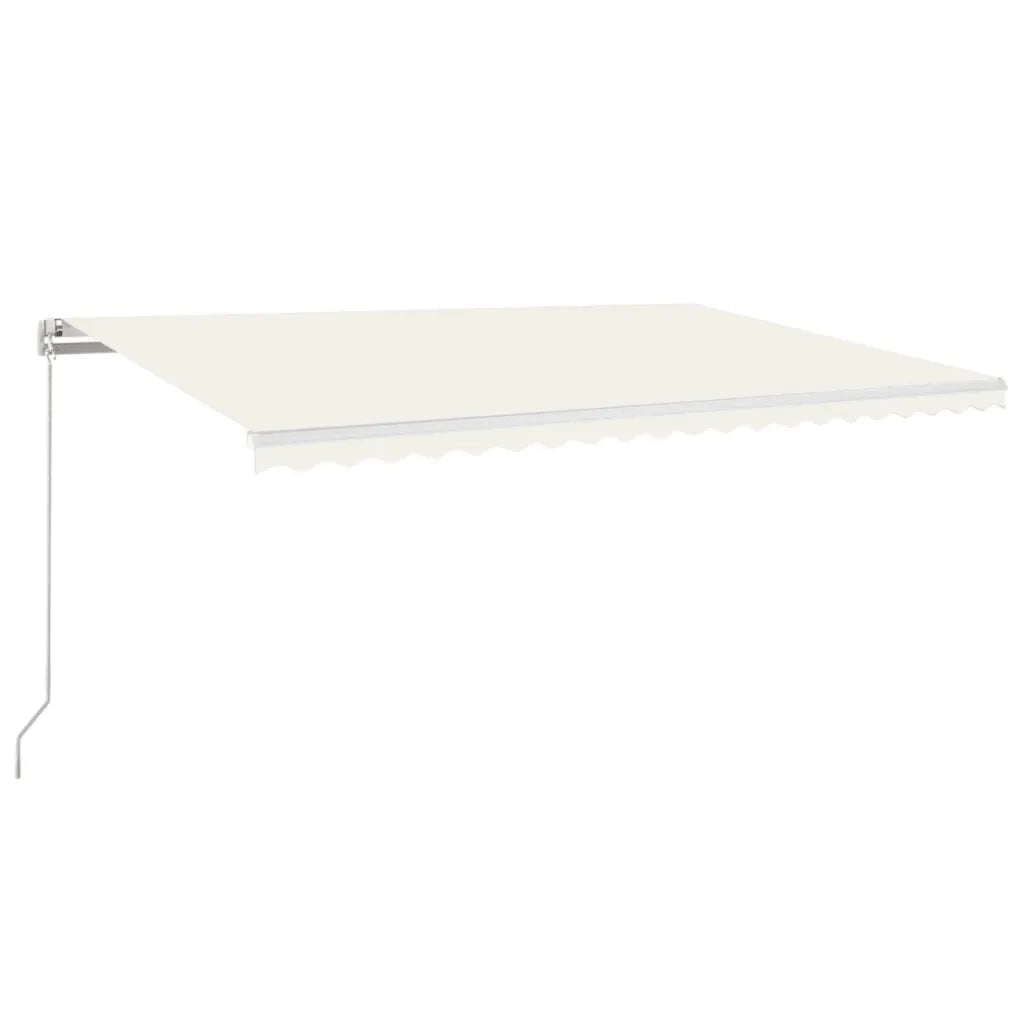 Tenda da Sole Retrattile Manuale LED 500x350 cm Crema 3069022