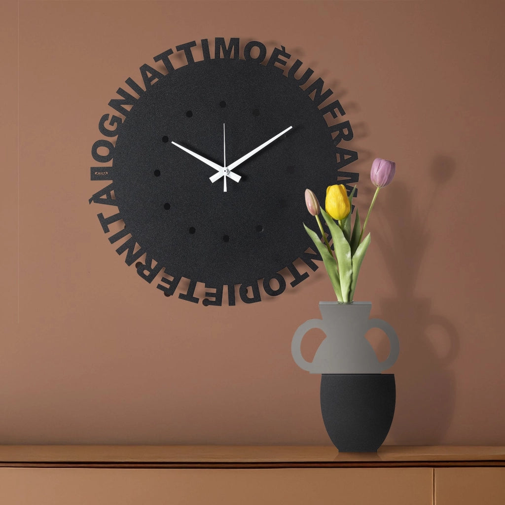 orologio da parete minimal wordshow Mocha mousse in Ferro  40cm