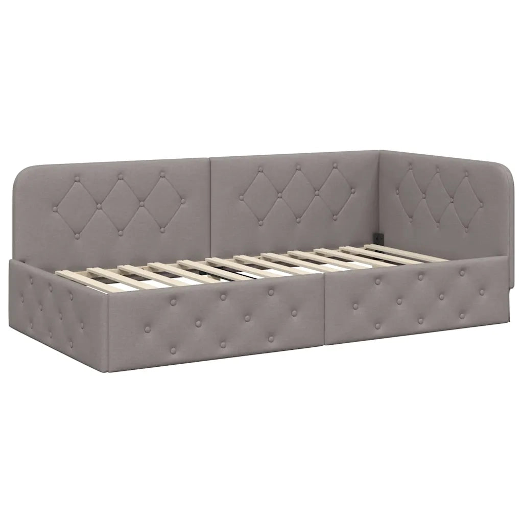 Cornice del letto ad angolo Talpa 90 x 190 cm Tessuto