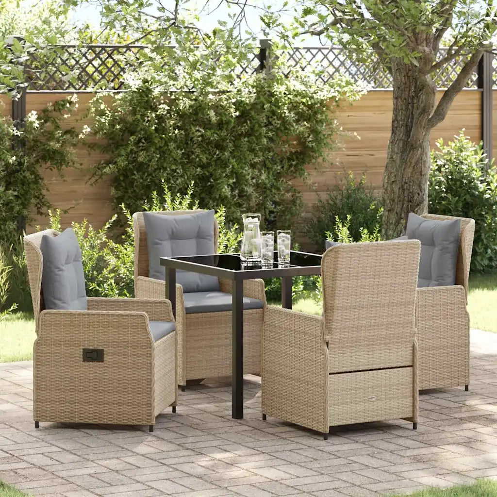 Set da Pranzo per Giardino 5 pcs Beige e Grigio Chiaro 3380961