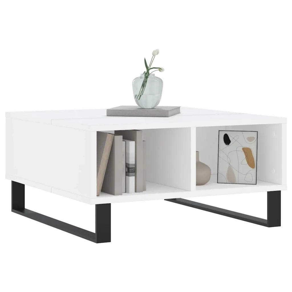 Tavolino da Salotto Bianco 60x60x30 cm in Legno Multistrato 827044
