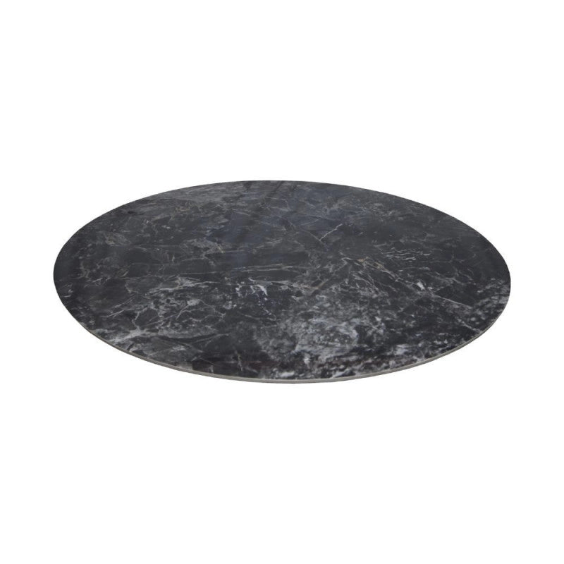 Tavolo fisso Punto con piano effetto marmo nero D150xH76 cm.