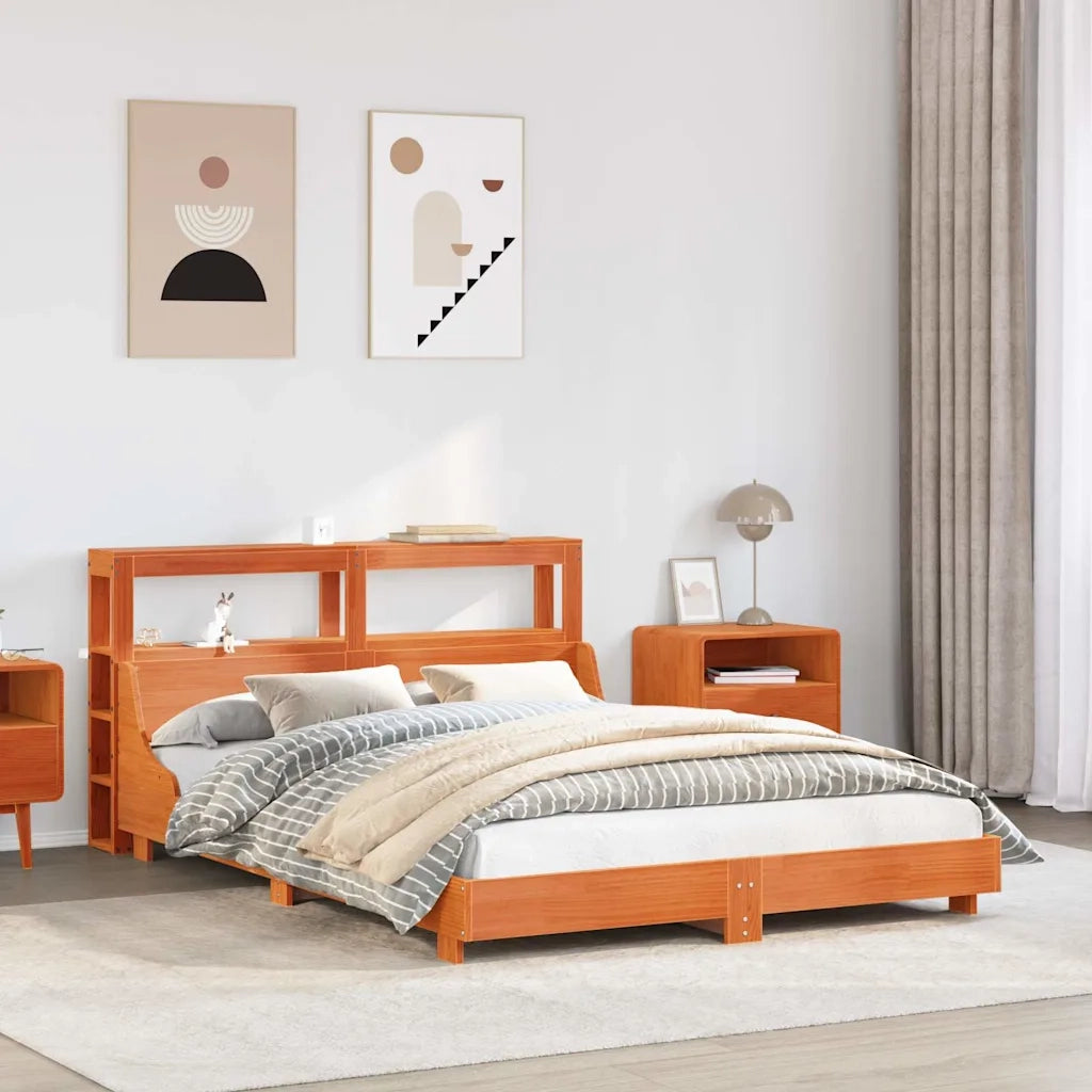 Letto senza Materasso Marrone Cera 160x200 cm in Legno di Pino 3306416