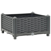 Fioriera rialzata per piante e fiori giardino 40 x 40 x 23 cm polipropilene grigio scuro 02_0000925