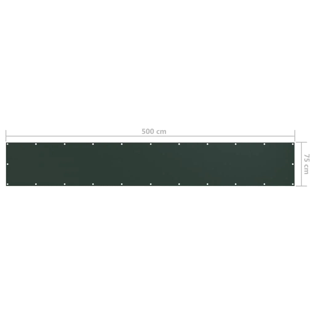 Schermo per balcone schermo per la privacy 75 x 500 cm tessuto Oxford verde scuro 02_0010442