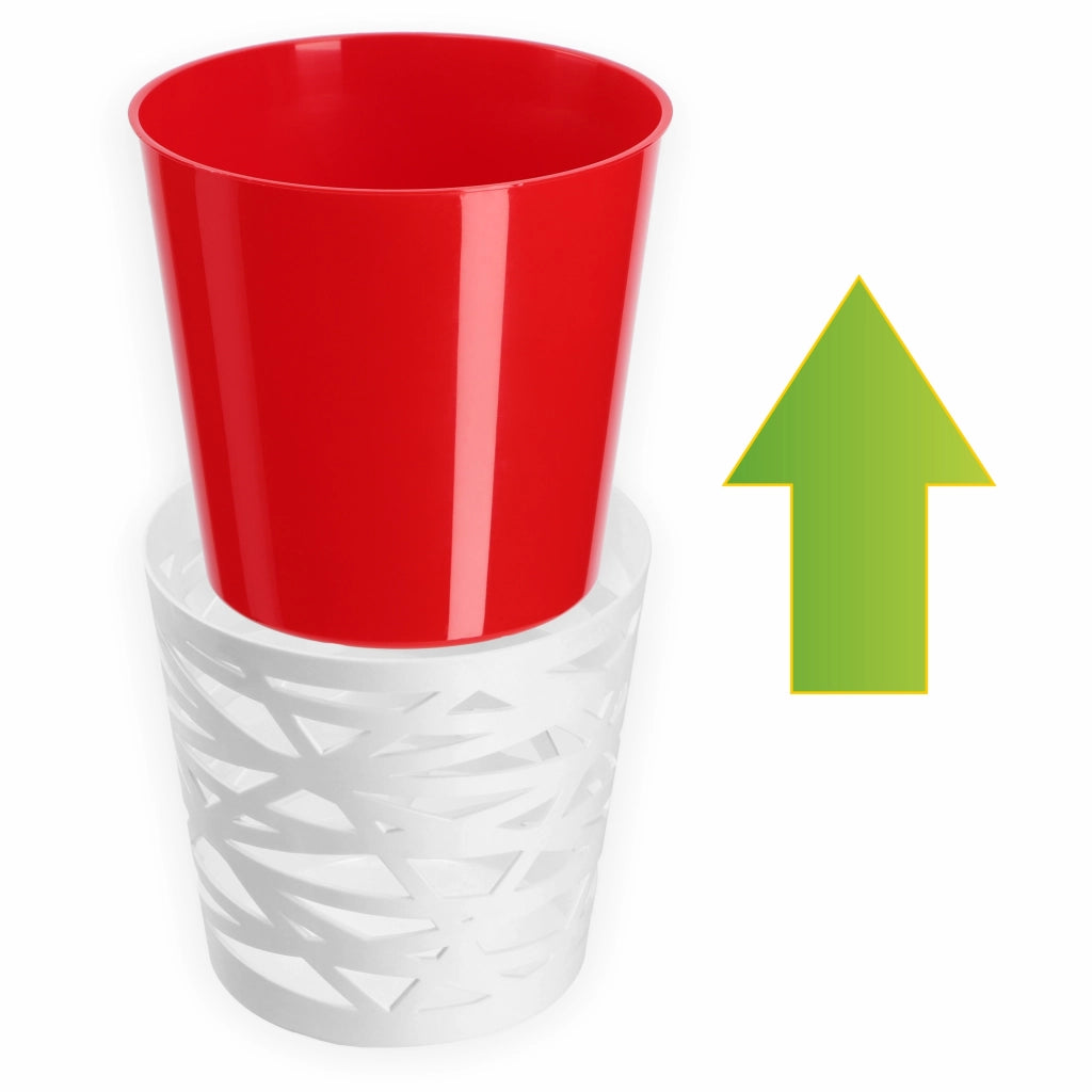 KADAX - Inserto in plastica per vaso di fiori e piante, 19 cm, rosso