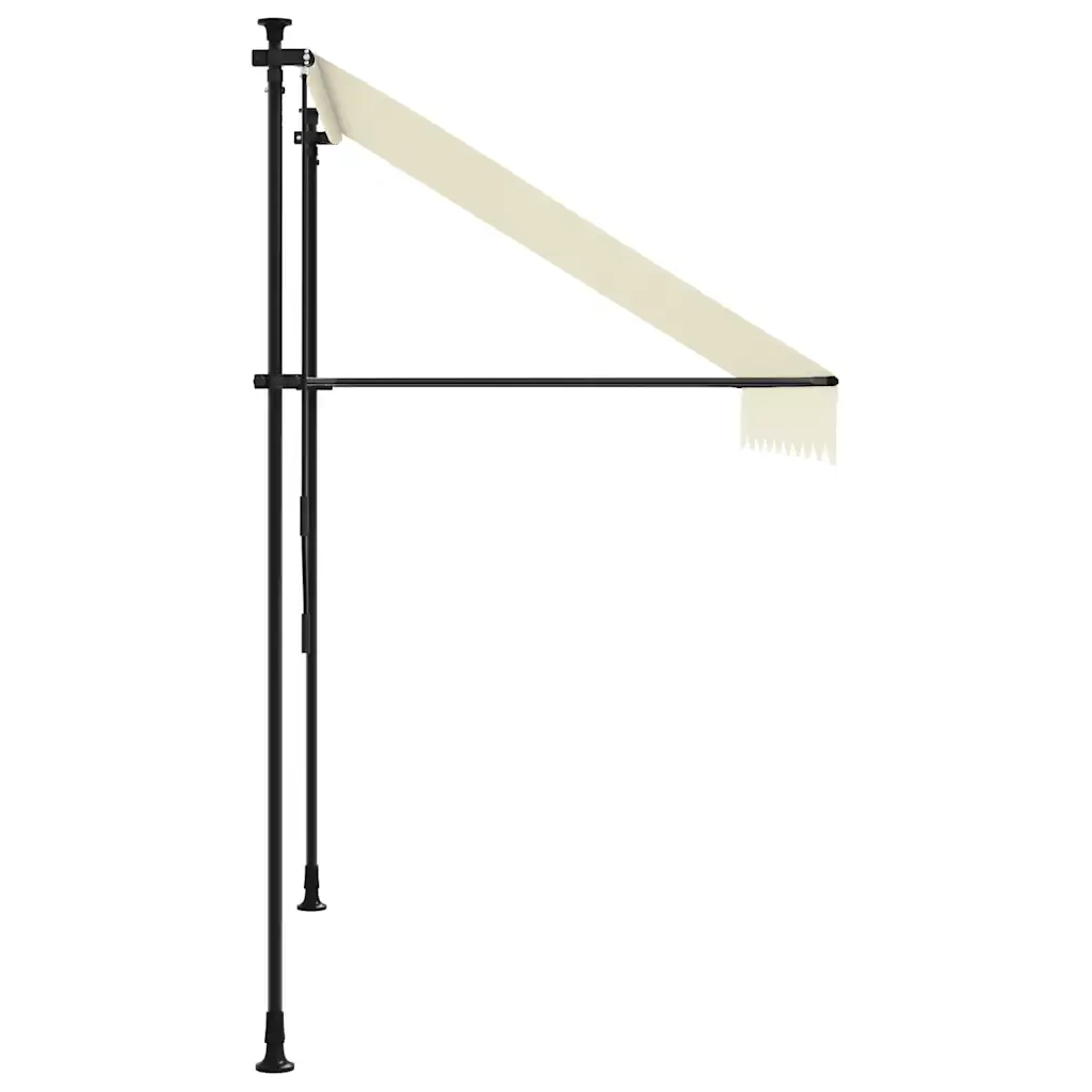 Tenda da Sole Retrattile Crema 250x150 cm in Tessuto e Acciaio