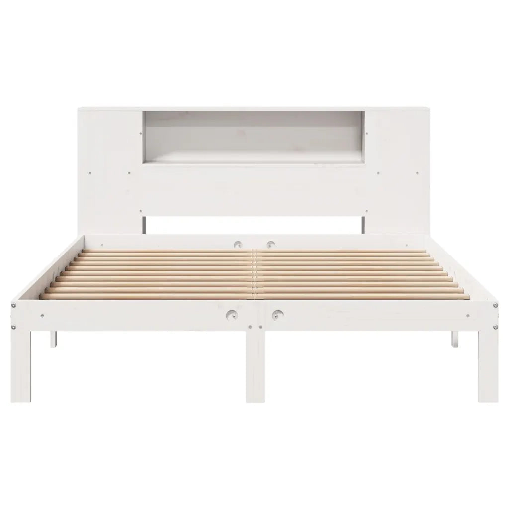 Letto Libreria senza Materasso Bianco 120x190 cm Legno di Pino
