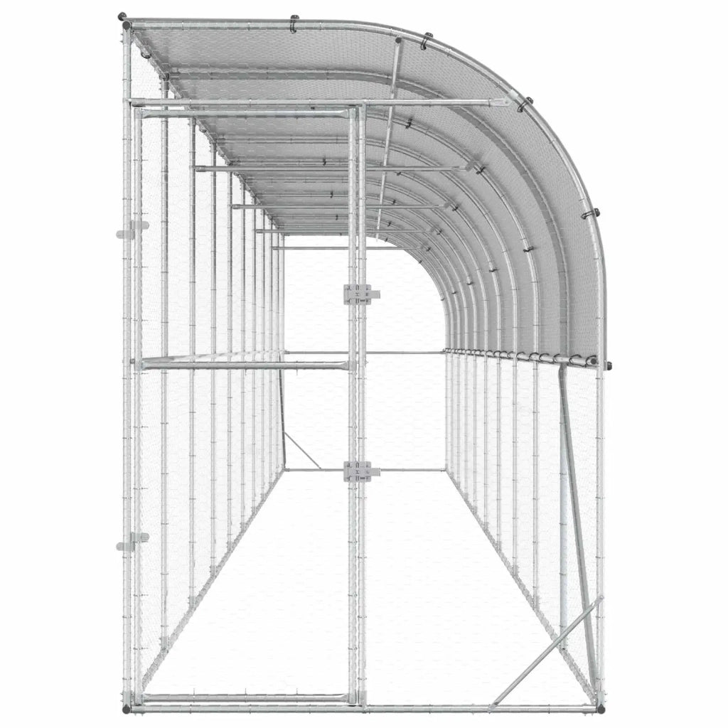 Gabbia per Polli Contro il Muro Argento 600 x 150 x 215 cm 3434709