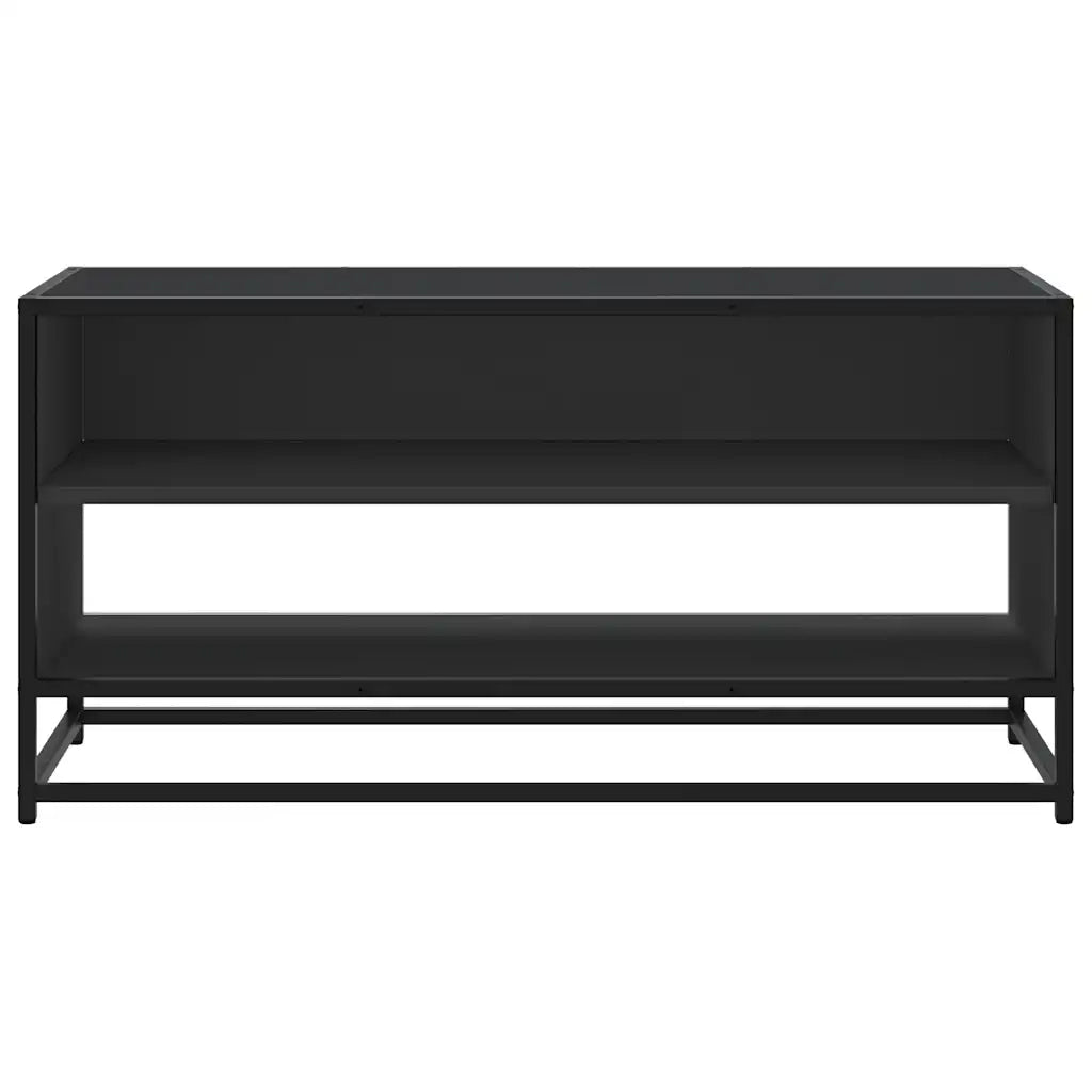 Mobile Porta TV Nero 91x40x46 cm in Truciolato e Metallo 848884