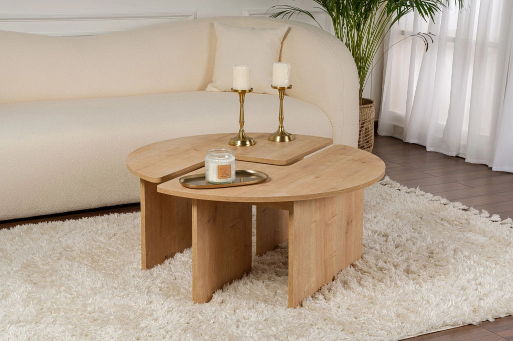 Tavolino in legno "Moira" 90 x 90 x 41 cm - Rovere