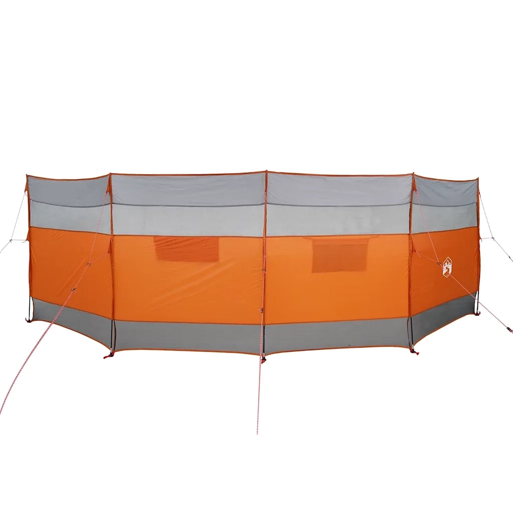 vidaXL Frangivento Campeggio Grigio Arancione 510x153 cm Impermeabile