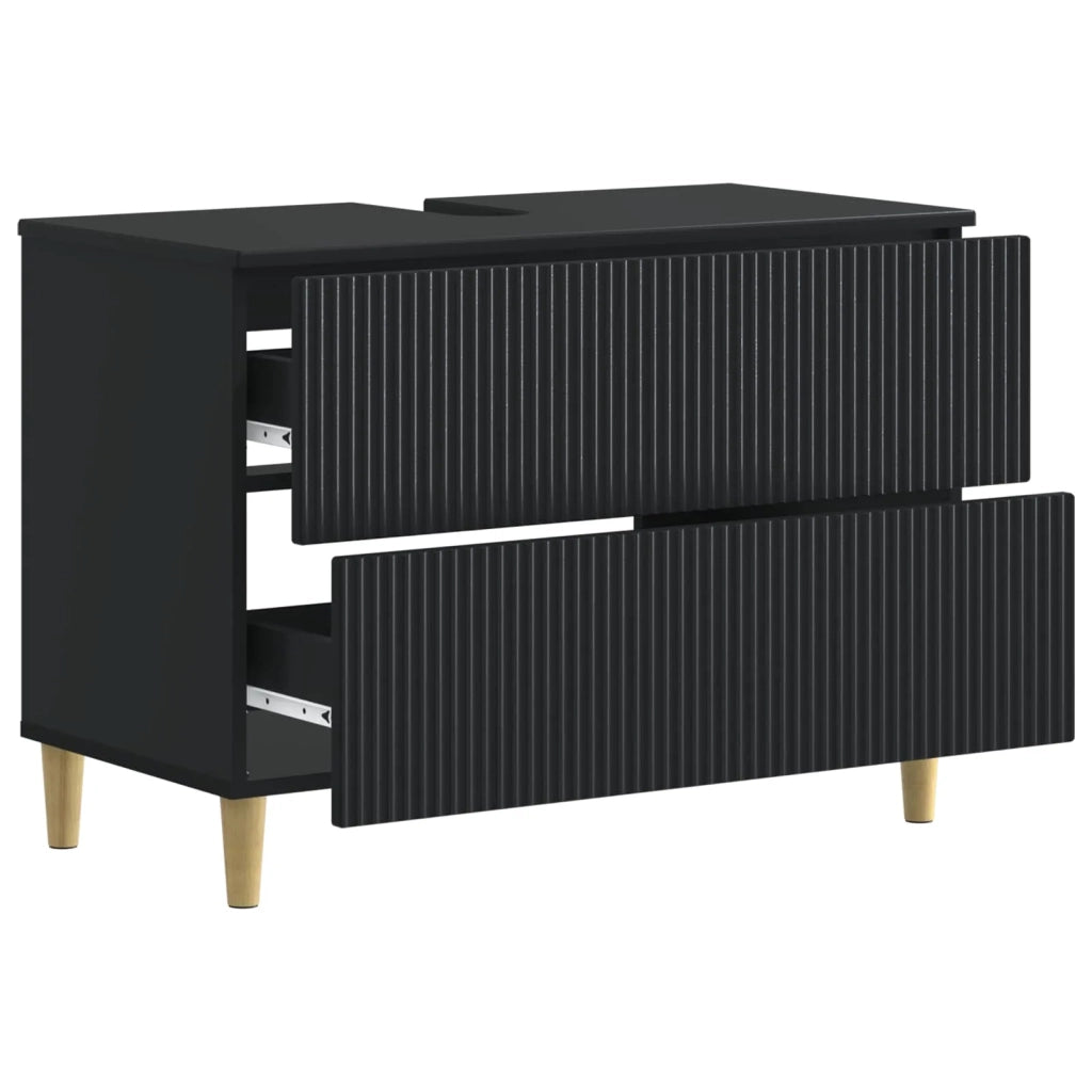 Armadio per Lavabo da Bagno ARNHEM Nero 82 x 41 x 59 cm 896576