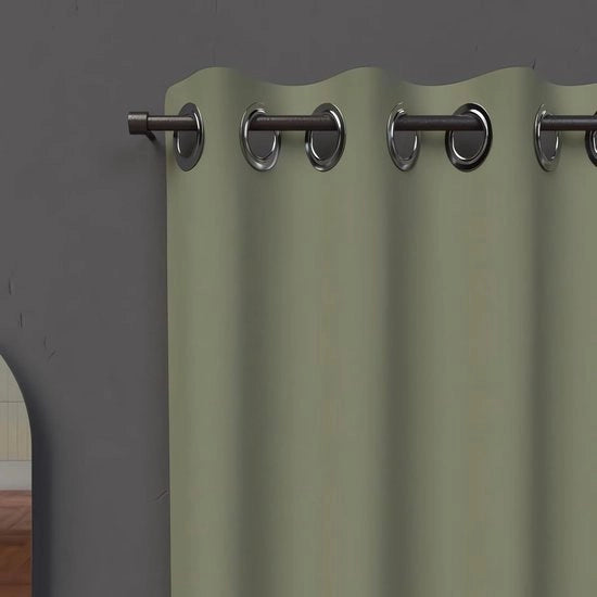 Ringgordijn Verduisterend 135x250 cm Kaki per Privacy