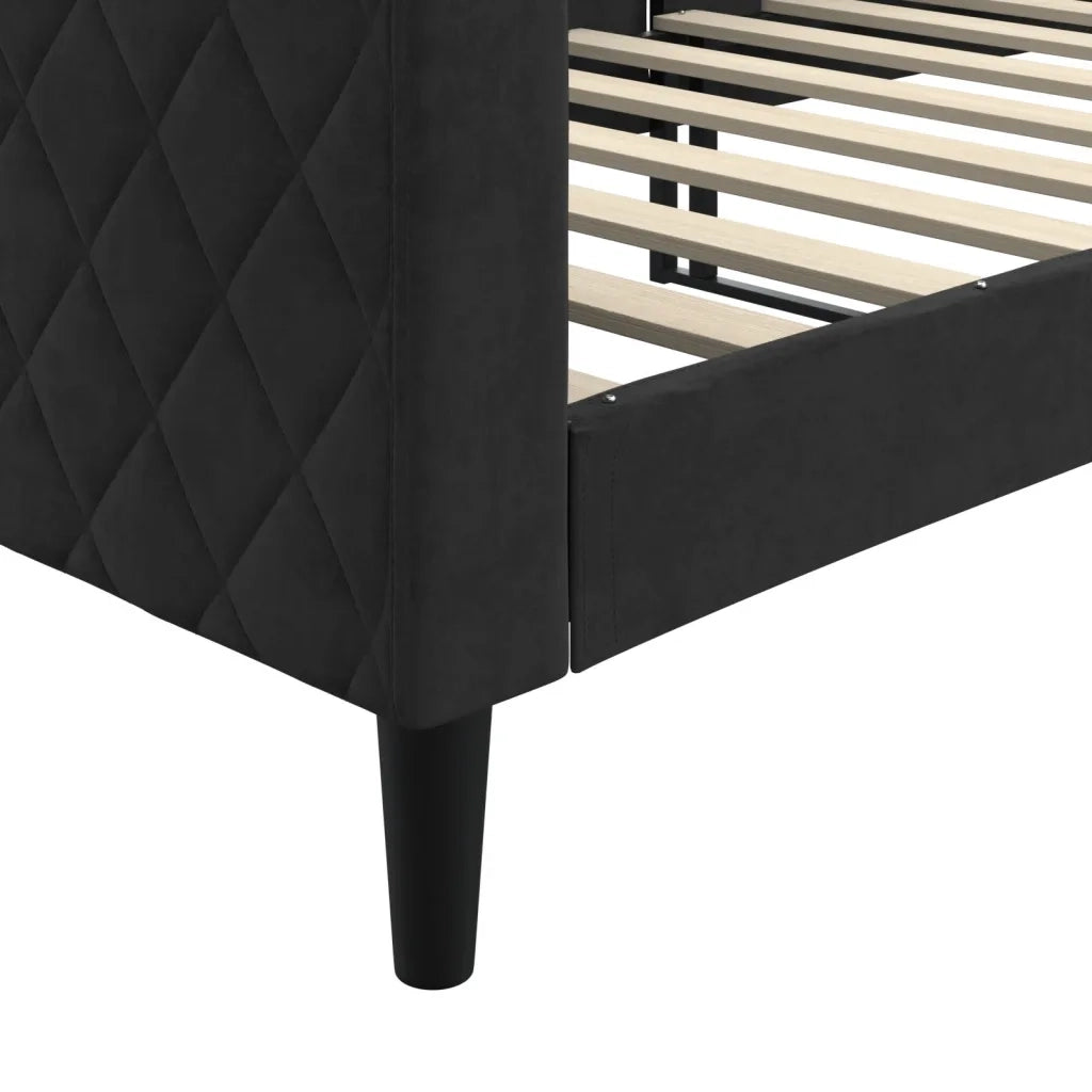 Letto singolo | Letto per adulti | Letto da Giorno Nero 80x200 cm in Velluto