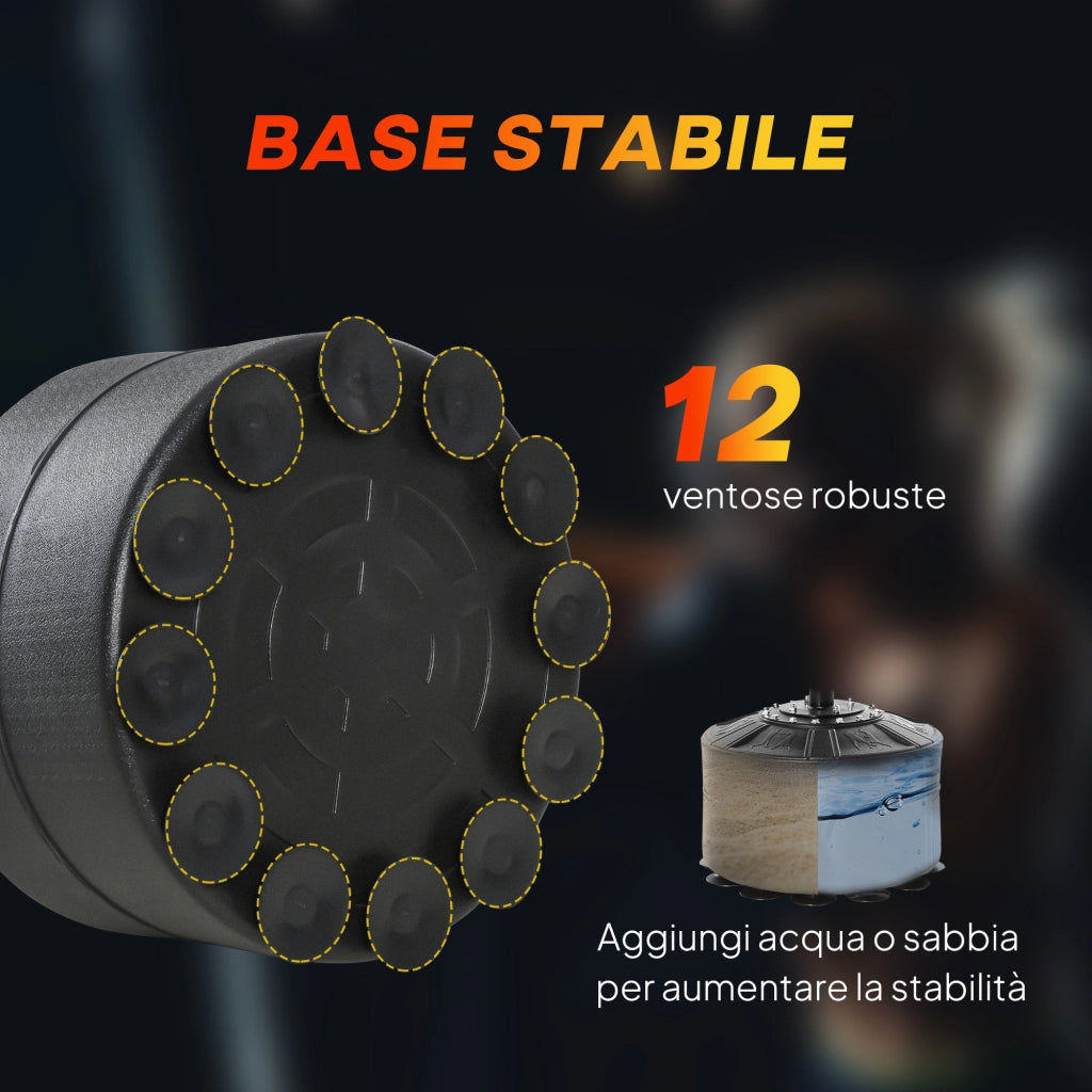 Sacco Boxe da Terra 4 in 1 ¨C zephmum ¨C Nero, Altezza Regolabile 160-230cm