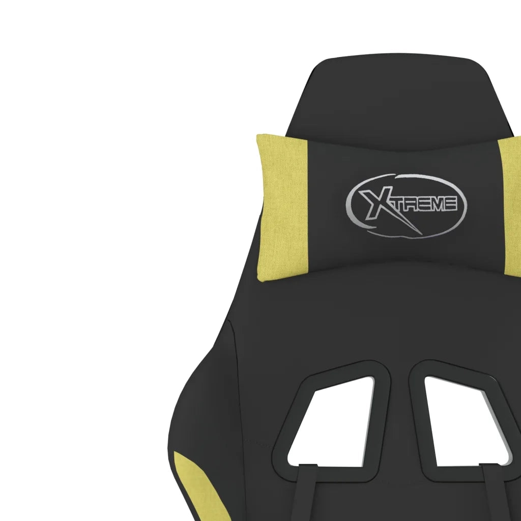 Sedia da Gaming Massaggio e Poggiapiedi Nero e Verde Chiaro cod mxl 76879
