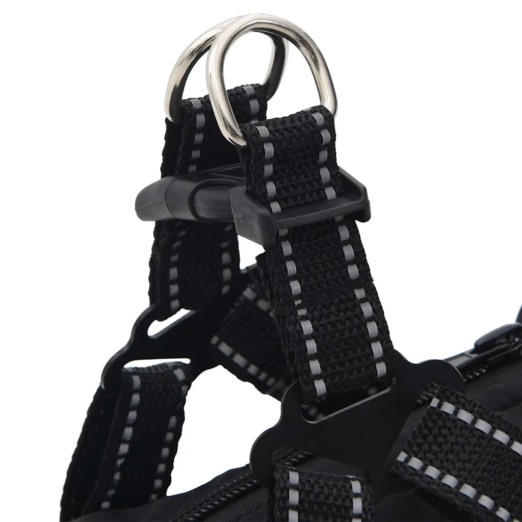 Cappotto Cani con Imbracatura Impermeabile Riflettente Nero L24 CFW3820975