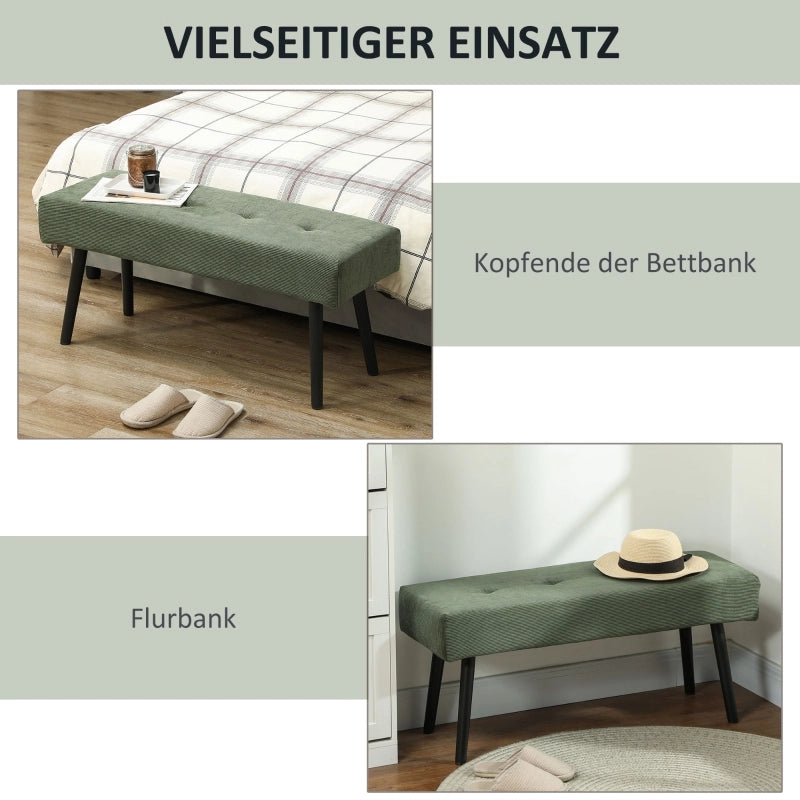 SEDIA Panca imbottita 100 x 36 x 45 cm in poliestere verde