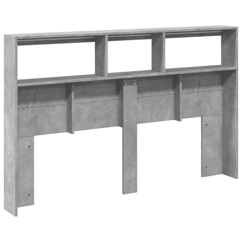 Testiera | Testata con Contenitore a LED Grigio Cemento 160x17x102 cm
