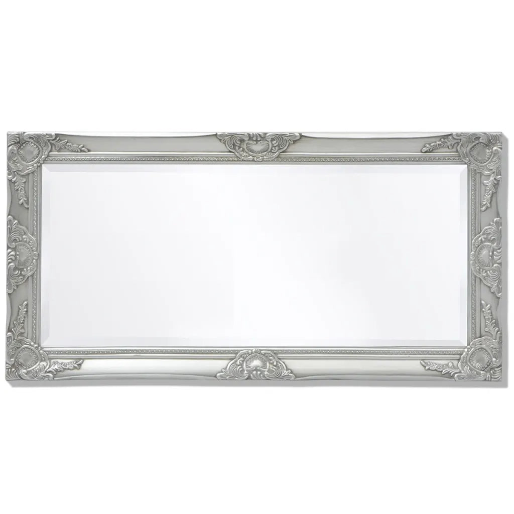 Specchio da Parete Stile Barocco-Specchio a Muro-Specchio Decorativo 100x50 cm Argento