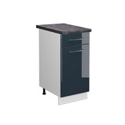 Mobiletto base per cucina Fame-Line Blu scuro lucido/Bianco 40 cm, PL Antracite Vicco