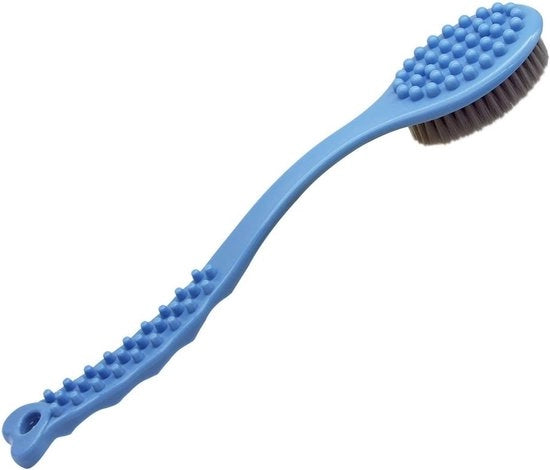 Manicure e Pedicure a Mano con Lungo Manico - Spazzola per la Pelle Secca e Comfortevole per Massaggio del Corpo con Spazzola per Esfoliazione - 14 pollici (Blu)