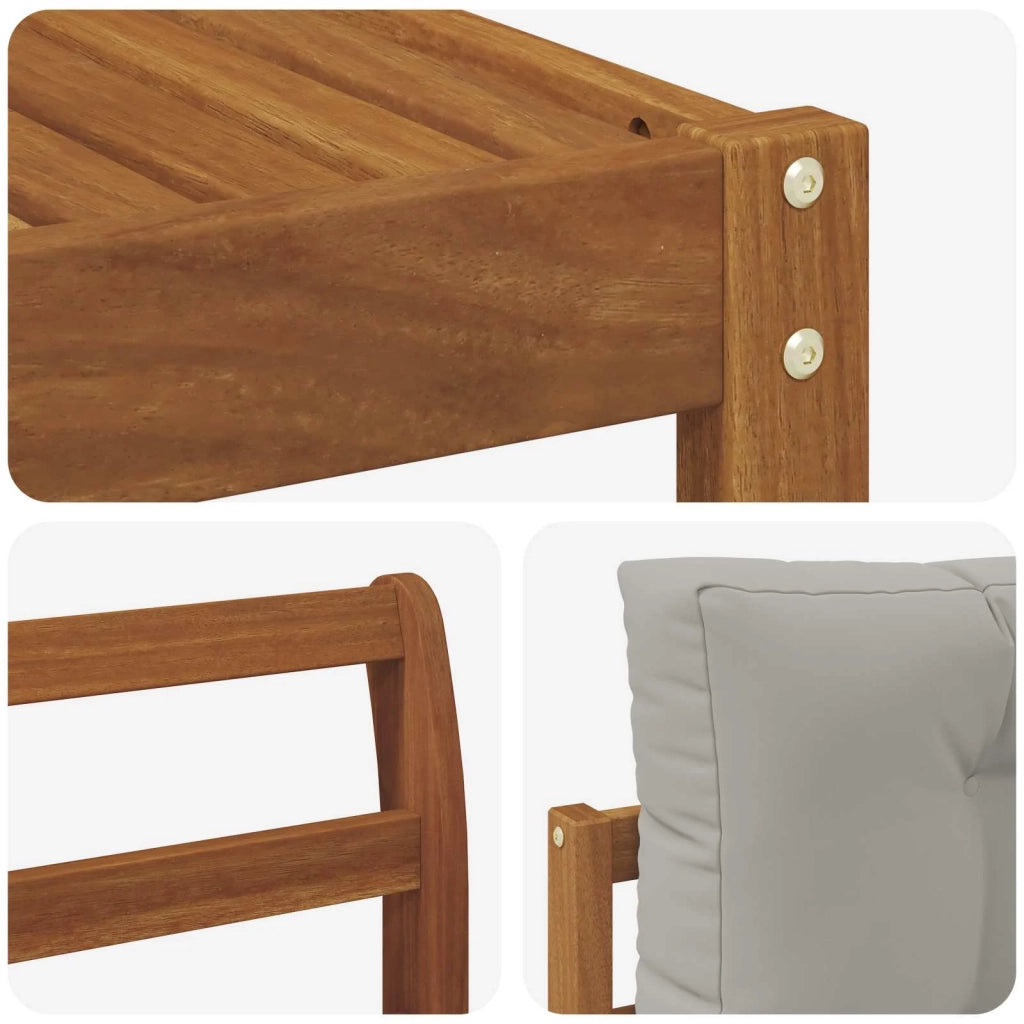 Set di divani da esterno 5 pcs Grigio Naturale e Chiaro 3367544