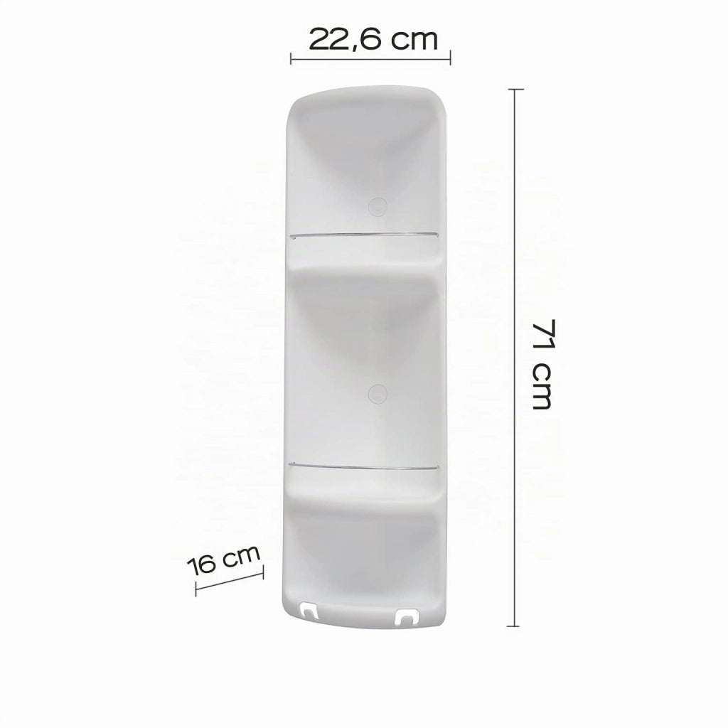 7081 Angoliera per Doccia 3 Ripiani Bianco Gedy